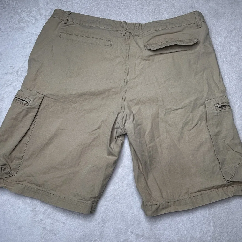 Vintage Nike Shorts Cargo Ripstop Khaki‎ Mens 36 Cotton Zipped Pockets Y2K